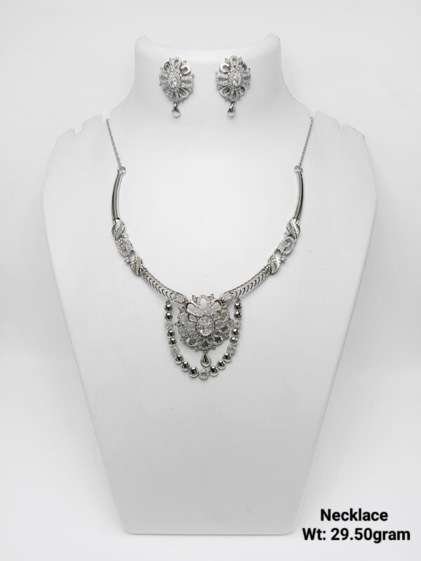 Latest Design 925 Sterling Silver Necklace and Earring Set - 29g