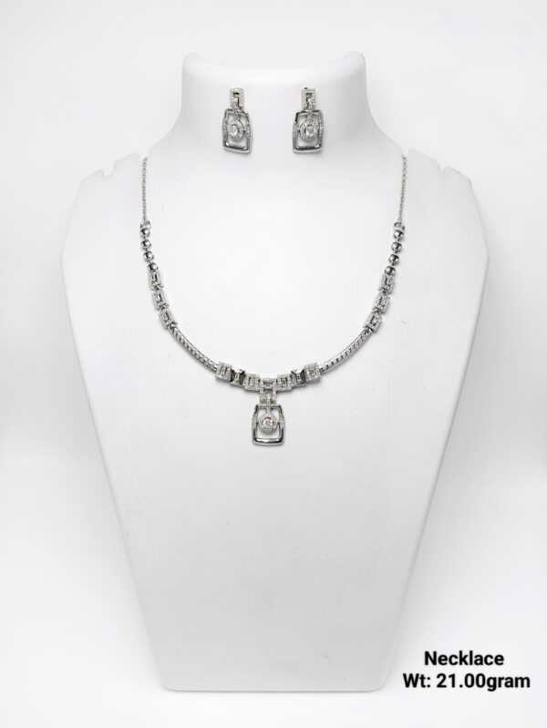 Latest Design 925 Sterling Silver Necklace and Earring Set - 21g