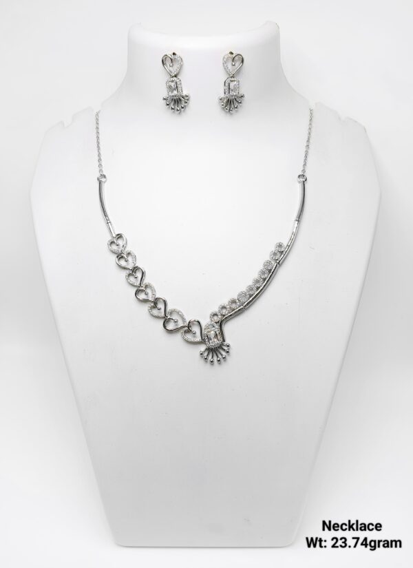 Latest Design 925 Sterling Silver Necklace and Earring Set - 23g