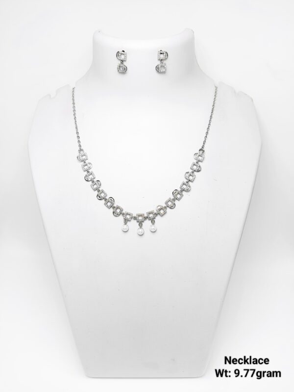 Latest Design 925 Sterling Silver Necklace and Earring Set - 9g