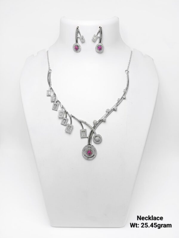 Elegant 925 Sterling Silver Necklace and Earring Set - 25g