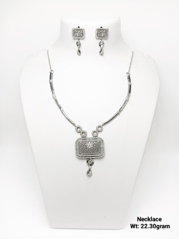 Designer 925 Sterling Silver Necklace and Earring Set - 22g