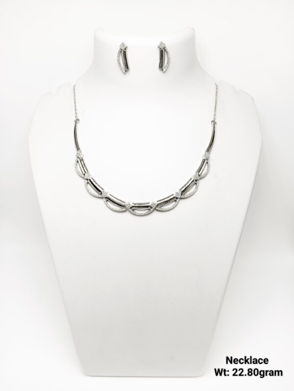 Designer 925 Sterling Silver Necklace and Earring Set - 22g