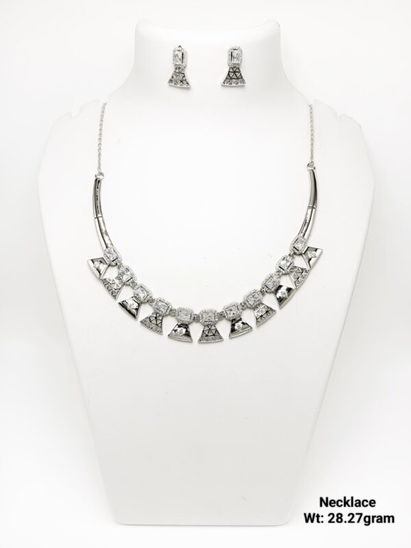 Designer 925 Sterling Silver Necklace and Earring Set - 28g