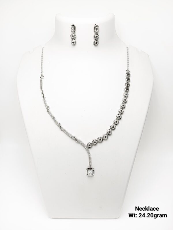 Designer 925 Sterling Silver Necklace and Earring Set - 24g