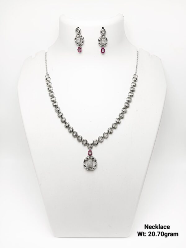 Designer 925 Sterling Silver Necklace and Earring Set - 20g