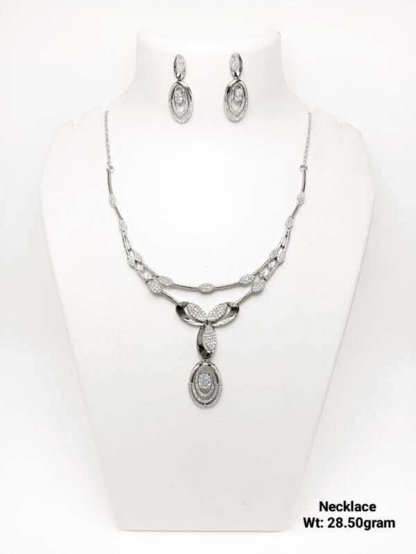 Designer 925 Sterling Silver Necklace and Earring Set - 28g