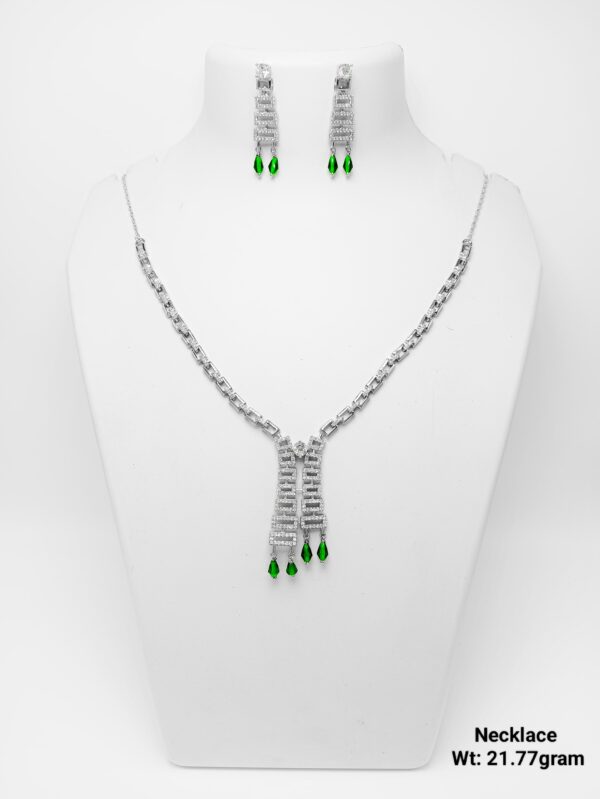 Modern Art Deco Inspired 21.77 Gram 925 Silver Necklace Set