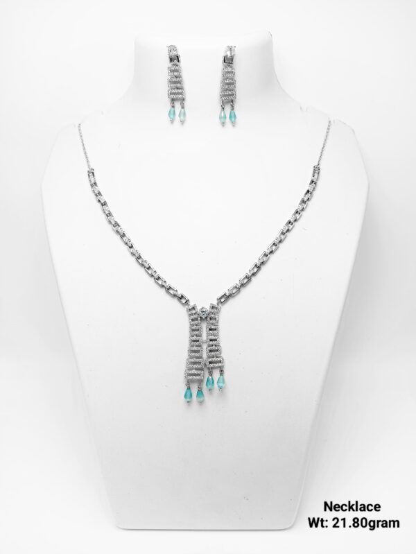 Modern Art Deco Inspired 21.60 Gram 925 Silver Necklace Set