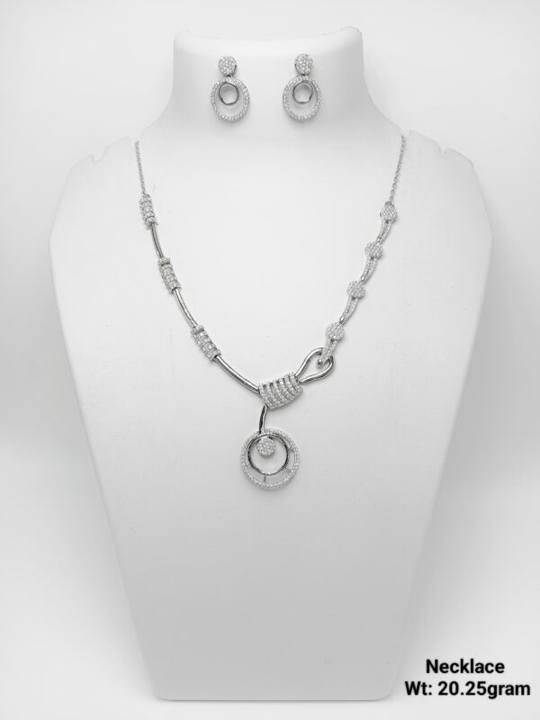 Modern Art Deco Inspired 20.25 Gram 925 Silver Necklace Set