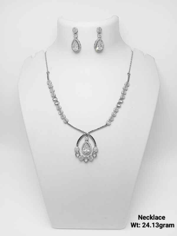 Modern Art Deco Inspired 24.13 Gram 925 Silver Necklace Set