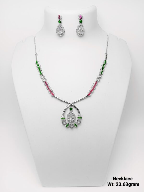 Modern Art Deco Inspired 23.63 Gram 925 Silver Necklace Set