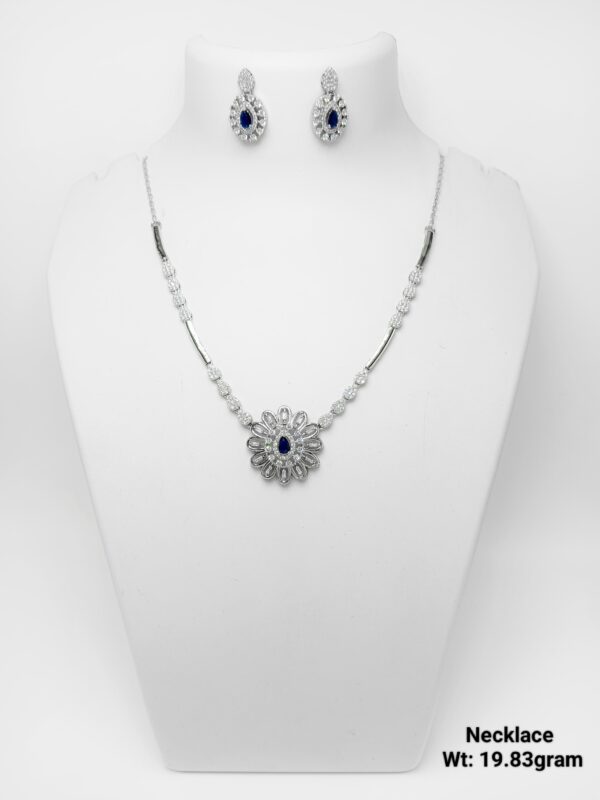 Modern Art Deco Inspired 19.83 Gram 925 Silver Necklace Set