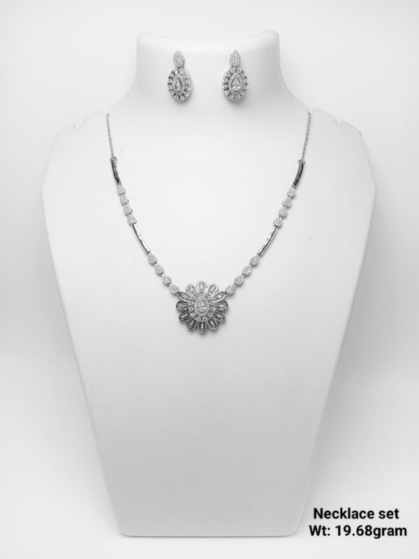 Modern Art Deco Inspired 19.68 Gram 925 Silver Necklace Set