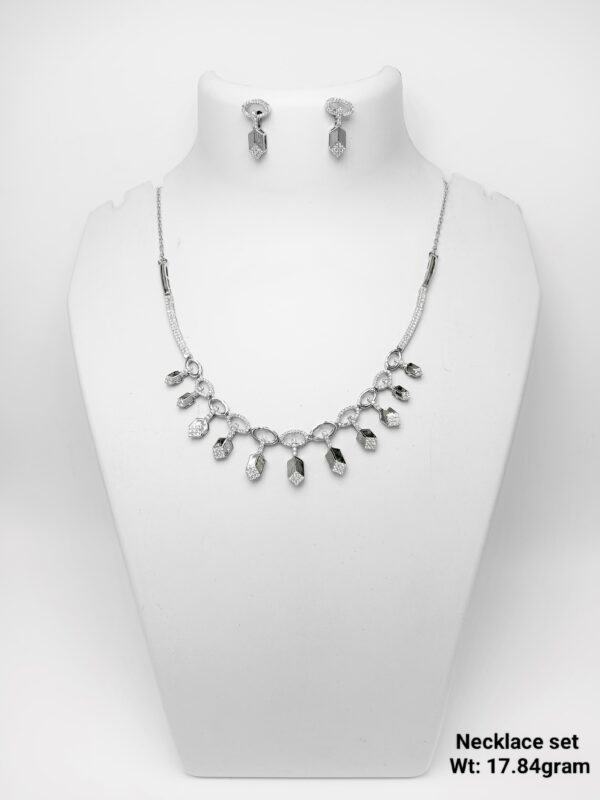 Modern Art Deco Inspired 17.84 Gram 925 Silver Necklace Set