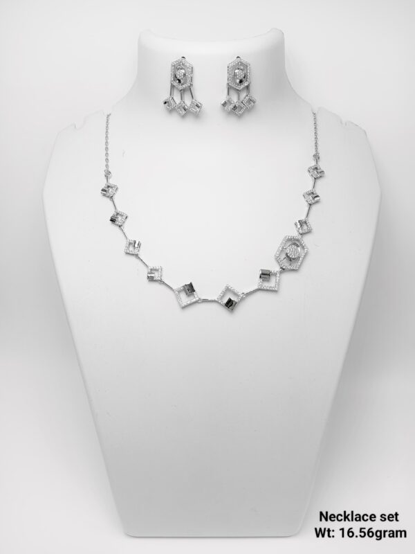 Modern Art Deco Inspired 16.56 Gram 925 Silver Necklace Set