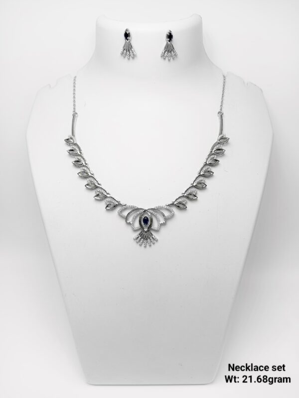 Modern Art Deco Inspired 21.68 Gram 925 Silver Necklace Set