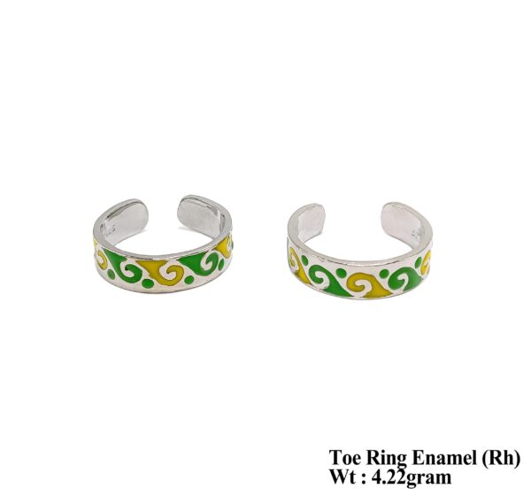925 Sterling Silver Enamel Toe Ring for Ladies