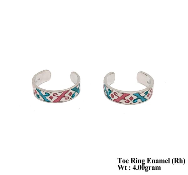 Traditional Silver Enamel Bichiya / Mettelu for Women