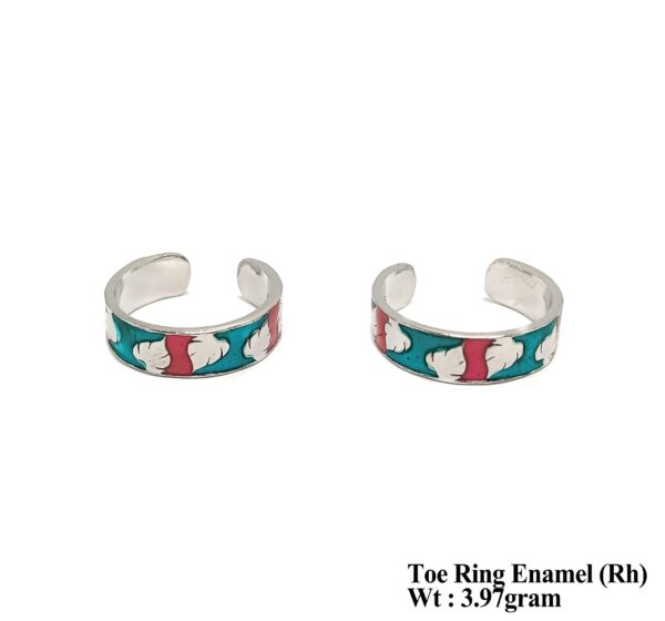 925 Sterling Silver Enamel Toe Ring for Ladies
