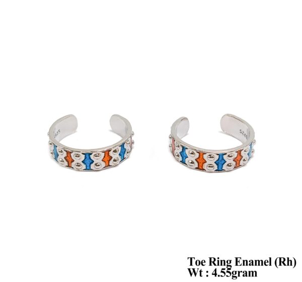 925 Sterling Silver Enamel Toe Ring for Ladies