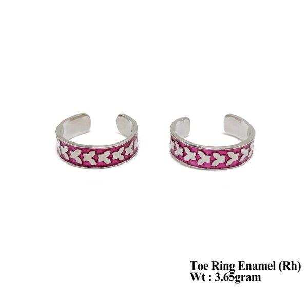 925 Sterling Silver Enamel Toe Ring for Ladies