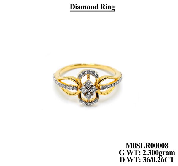 Ladies Diamond Ring in 18KT Yellow Gold 21