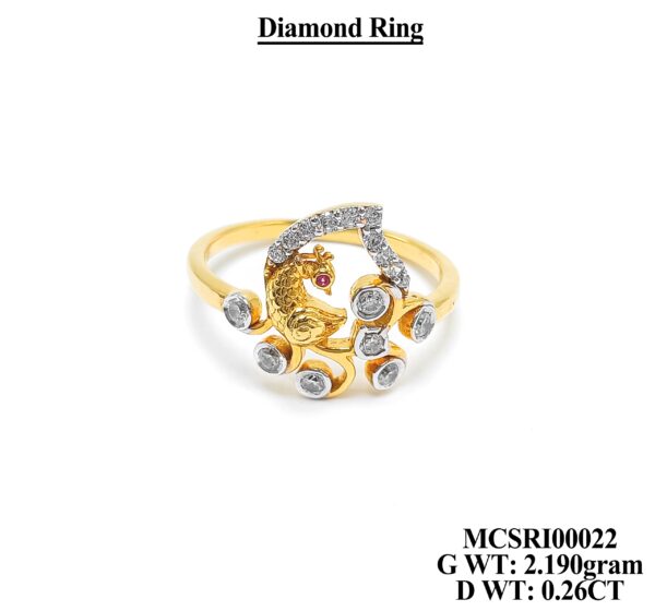 Ladies Diamond Ring in 18KT Yellow Gold 36