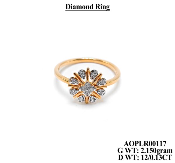 Ladies Diamond Ring in 18KT Yellow Gold 7