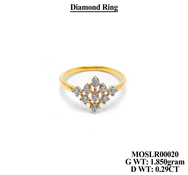 Ladies Diamond Ring in 18KT Yellow Gold 9
