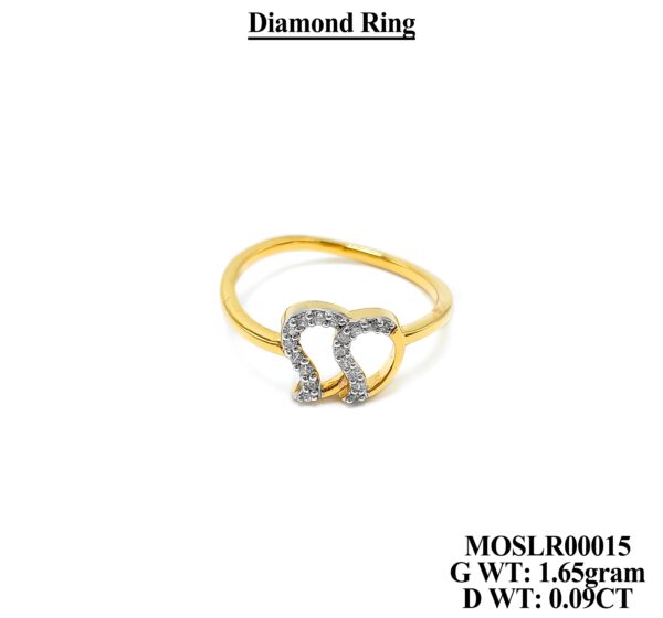 Ladies Diamond Ring in 18KT Yellow Gold 11