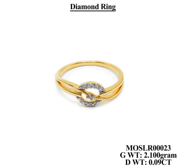 Ladies Diamond Ring in 18KT Yellow Gold 13