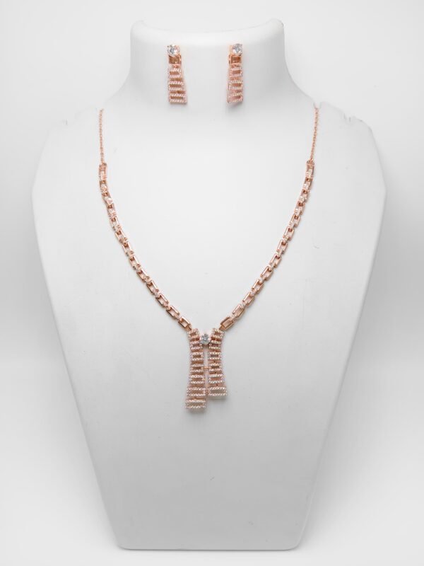 925 Rose Gold Silver Necklace Set