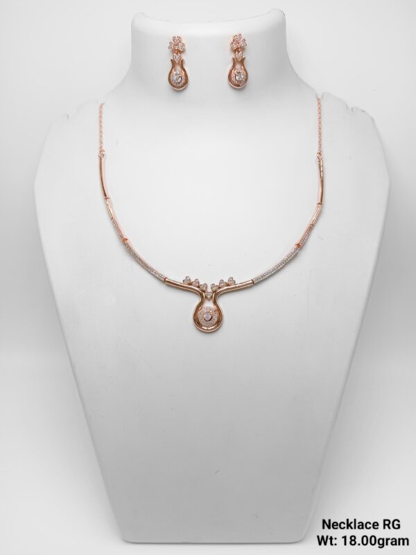 925 Rose Gold Silver Necklace Set 2