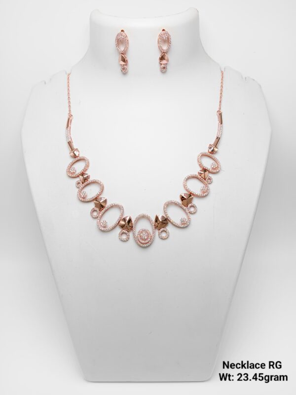 925 Rose Gold Silver Necklace Set 3