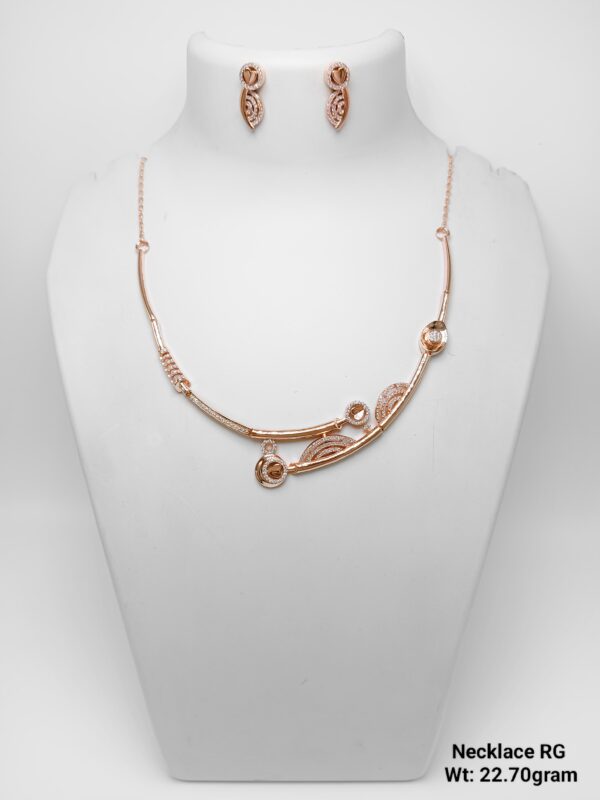 925 Rose Gold Silver Necklace Set 8