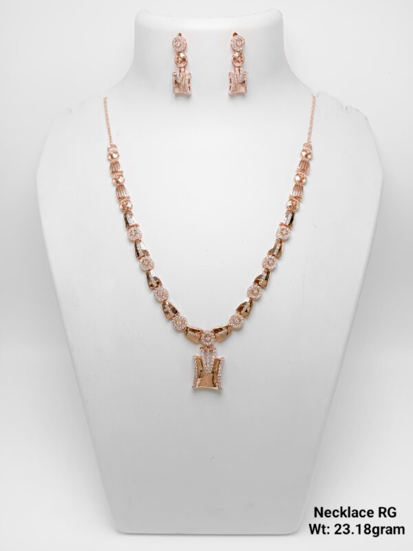 925 Rose Gold Silver Necklace Set 13