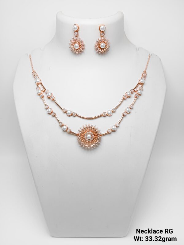 925 Rose Gold Silver Necklace Set 14