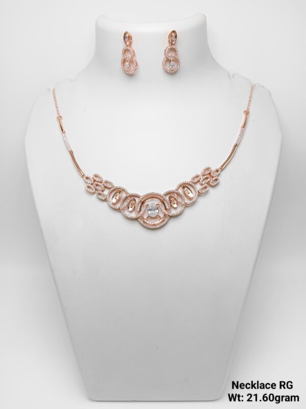 925 Rose Gold Silver Necklace Set 15