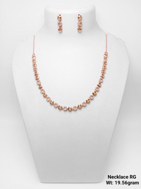 925 Rose Gold Silver Necklace Set 16