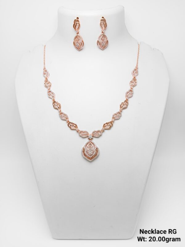 925 Rose Gold Silver Necklace Set 17