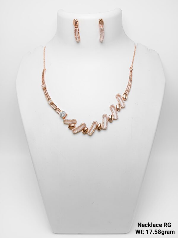 925 Rose Gold Silver Necklace Set 18