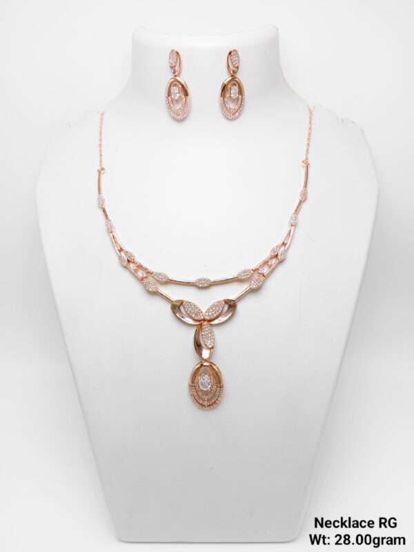 925 Rose Gold Silver Necklace Set 19