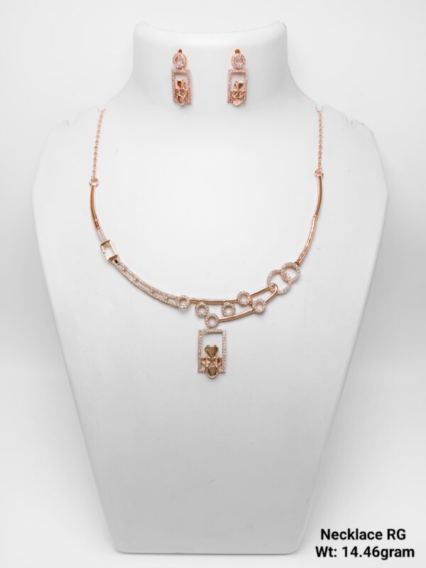 925 Rose Gold Silver Necklace Set 20