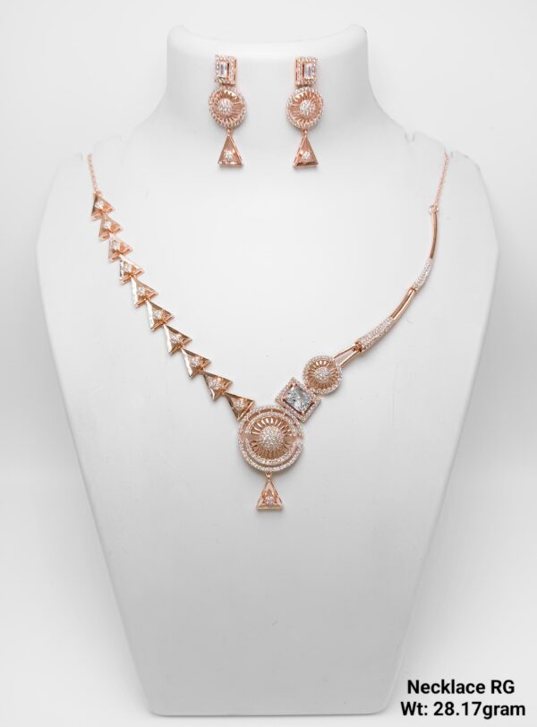 925 Rose Gold Silver Necklace Set 21