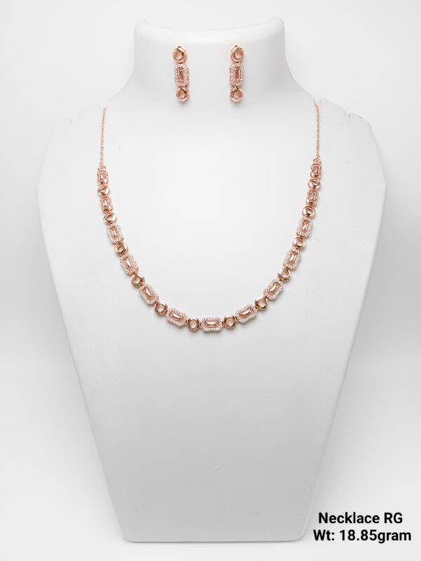 925 Rose Gold Silver Necklace Set 22