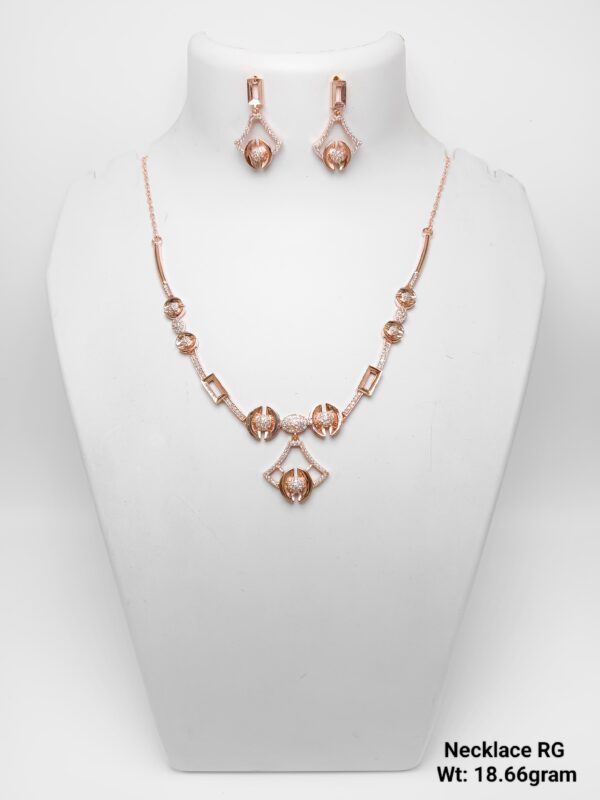 925 Rose Gold Silver Necklace Set 23