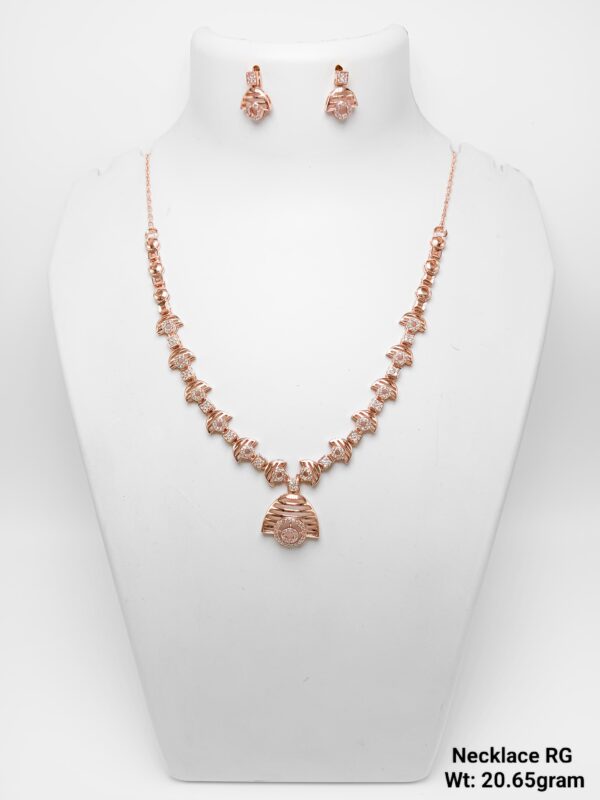 925 Rose Gold Silver Necklace Set 24