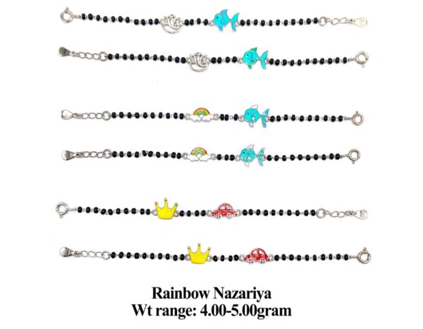 925 Sterling Silver Kids Nazariya with Colorful Enamel Charms