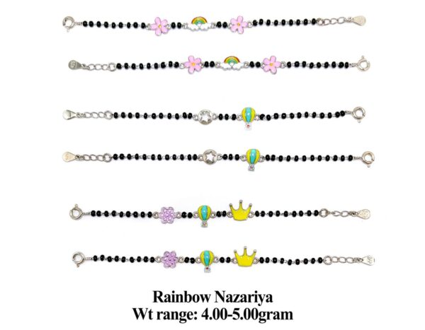 925 Sterling Silver Kids Nazariya with Colorful Enamel Charms 3